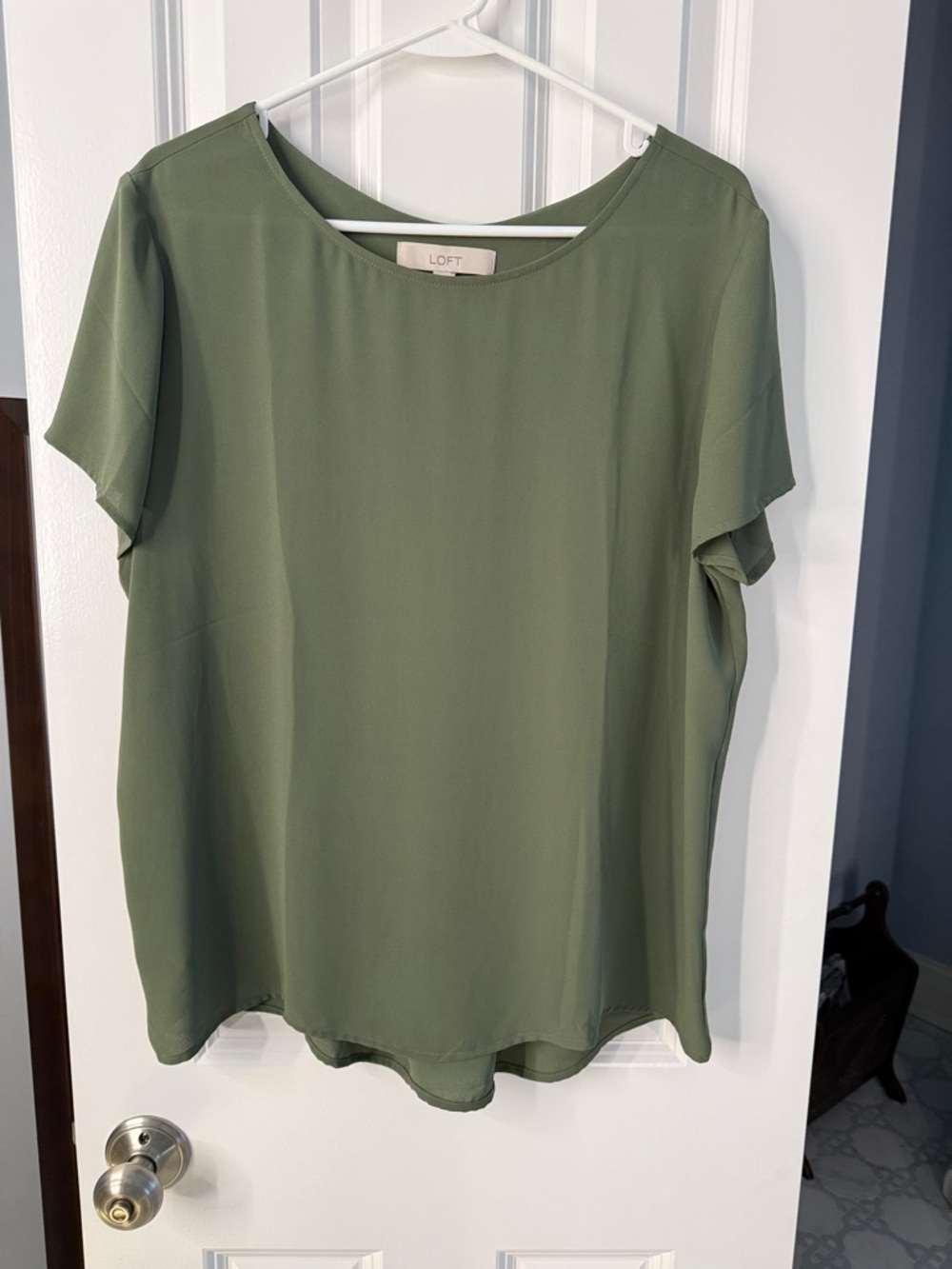 LOFT Sage Green Short Sleeve Blouse